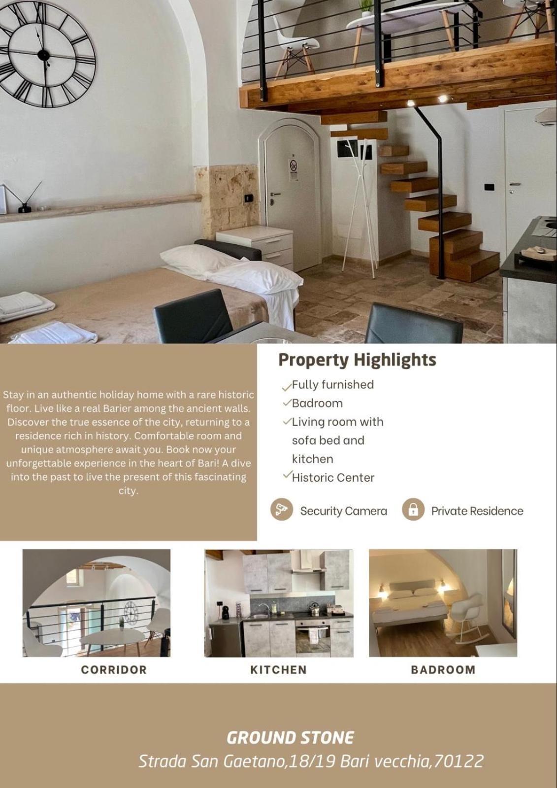 Ground Stone Apartment Bari Ngoại thất bức ảnh